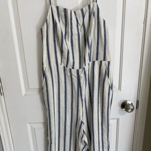 NWT Old Navy Blue and White Striped Jumpsuit